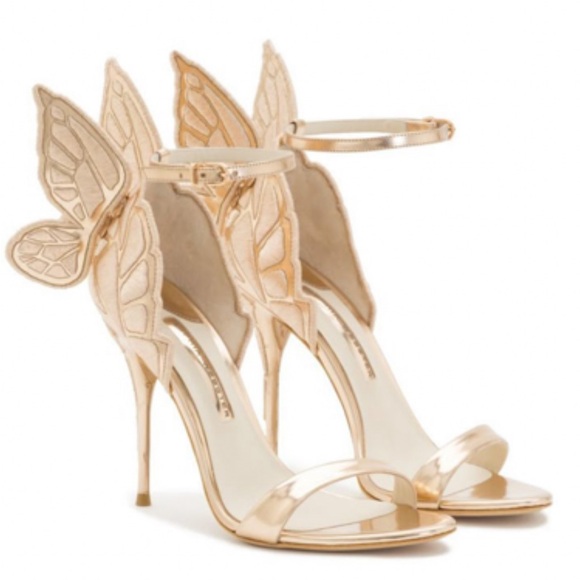 Sophia Webster Shoes - SOPHIA WEBSTER Chiara Butterfly Rose Gold Heels, 36.5